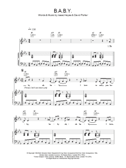 page one of B-A-B-Y (Piano, Vocal & Guitar Chords)