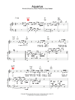 page one of Aquarius (Piano, Vocal & Guitar Chords)