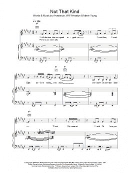 page one of Not That Kind (Piano, Vocal & Guitar Chords)