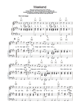 page one of Weekend (Piano, Vocal & Guitar Chords)
