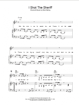 page one of I Shot The Sheriff (Piano, Vocal & Guitar Chords)