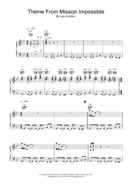 page one of Mission: Impossible Theme (Piano, Vocal & Guitar Chords)