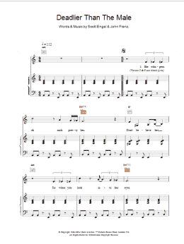 page one of Deadlier Than The Male (Piano, Vocal & Guitar Chords)