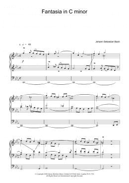 page one of Fantasia and Fugue in C Minor, BWV 537 (Organ)