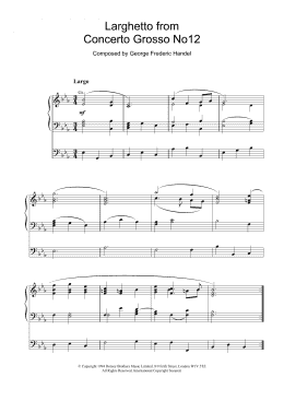 page one of Larghetto from Concerto Grosso No.12 (Organ)