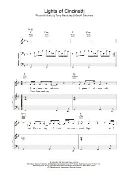 page one of Lights of Cincinatti (Piano, Vocal & Guitar Chords)
