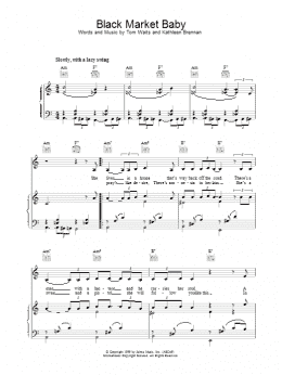page one of Black Market Baby (Piano, Vocal & Guitar Chords)