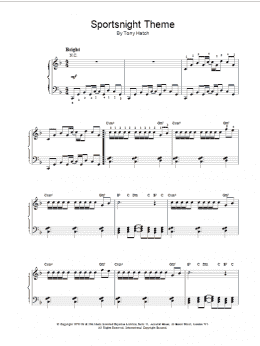 page one of Sportsnight Theme (Piano Solo)