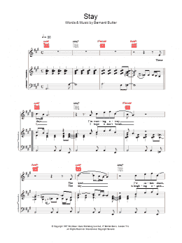 page one of Stay (Piano, Vocal & Guitar Chords)