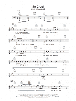 page one of So Cruel (Lead Sheet / Fake Book)