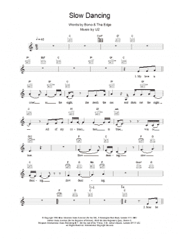 page one of Slow Dancing (Lead Sheet / Fake Book)