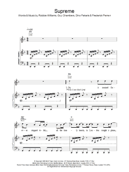 page one of Supreme (Piano, Vocal & Guitar Chords)