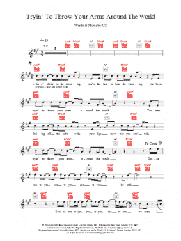 page one of Tryin' To Throw Your Arms Around The World (Lead Sheet / Fake Book)