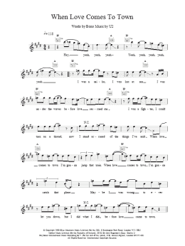 page one of When Love Comes To Town (Lead Sheet / Fake Book)