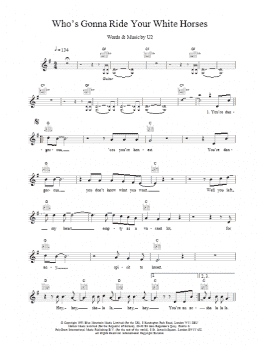 page one of Who's Gonna Ride Your White Horses (Lead Sheet / Fake Book)