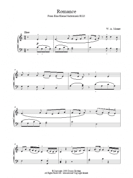 page one of Romance From Eine Kleine Nachtmusik K525 (Piano Solo)