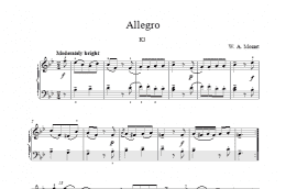 page one of Allegro K3 (Piano Solo)