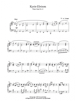 page one of Kyrie Eleison From Mass No.12 (Piano Solo)