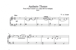 page one of Andante Theme K467 (Piano Solo)