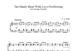 page one of The Manly Heart With Love O'erflowing From The Magic Flute K620 (Piano Solo)