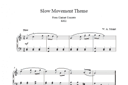 page one of Slow Movement Theme from Clarinet Concerto (Piano Solo)