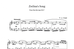 page one of Zerlina's Song From Don Giovanni K527 (Piano Solo)