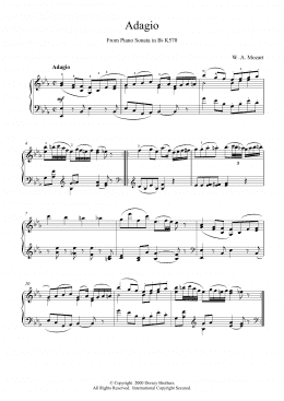 page one of Adagio from Piano Sonata in Bb, K570 (Piano Solo)