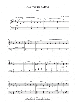 page one of Ave Verum Corpus K618 (Piano Solo)