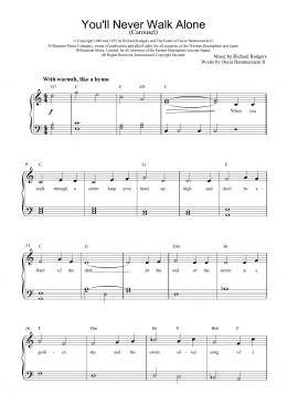 page one of You'll Never Walk Alone (from Carousel) (Easy Piano)