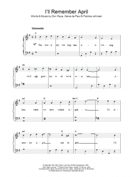 page one of I'll Remember April (Piano Solo)