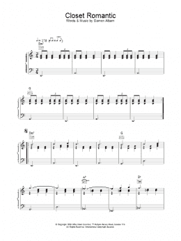 page one of Closet Romantic (Piano, Vocal & Guitar Chords)
