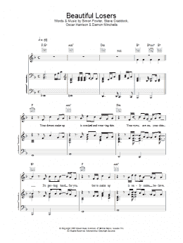 page one of Beautiful Losers (Piano, Vocal & Guitar Chords)