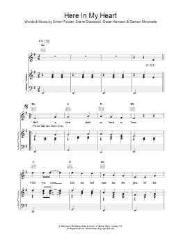 page one of Here In My Heart (Piano, Vocal & Guitar Chords)