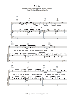 page one of Alibis (Piano, Vocal & Guitar Chords)