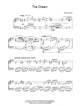 page one of The Dream (Piano Solo)