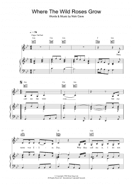 page one of Where The Wild Roses Grow (Piano, Vocal & Guitar Chords)