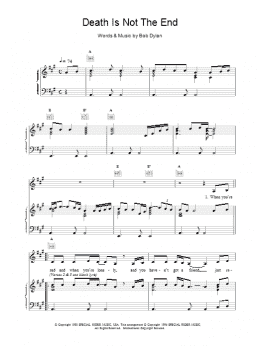 page one of Death Is Not The End (Piano, Vocal & Guitar Chords)