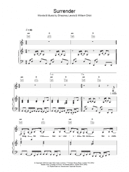page one of Surrender (Piano, Vocal & Guitar Chords)