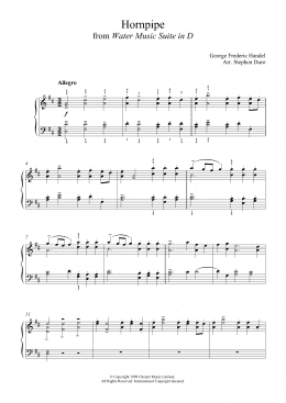 page one of Hornpipe (from The Water Music Suite) (Piano Solo)