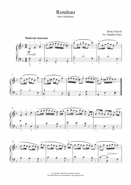 page one of Rondeau in D Minor (from Abdelazer) (Piano Solo)