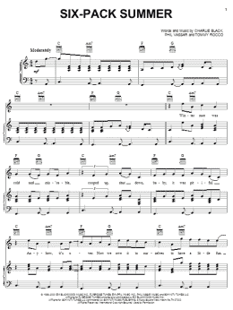 page one of Six-Pack Summer (Piano, Vocal & Guitar Chords (Right-Hand Melody))