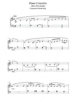 page one of Piano Concerto in G minor (Slow Movement) (Piano Solo)