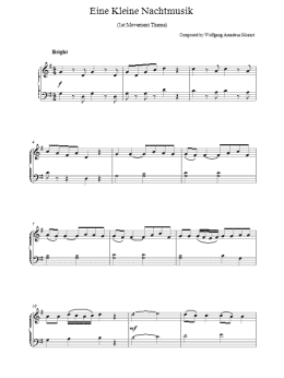 page one of Eine Kleine Nachtmusik (Piano Solo)
