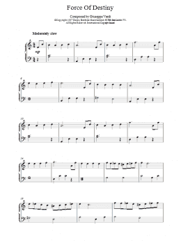 page one of Force Of Destiny (Piano Solo)