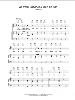 page one of As With Gladness Men Of Old (Piano, Vocal & Guitar Chords)