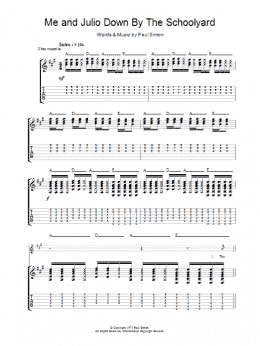 page one of Me And Julio Down By The Schoolyard (Guitar Tab)