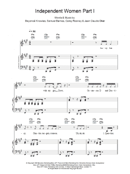 page one of Independent Women Part I (Piano, Vocal & Guitar Chords)