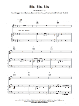 page one of Bills, Bills, Bills (Piano, Vocal & Guitar Chords)