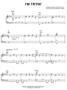 page one of I'm Tryin' (Piano, Vocal & Guitar Chords (Right-Hand Melody))