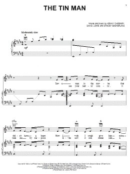 page one of The Tin Man (Piano, Vocal & Guitar Chords (Right-Hand Melody))